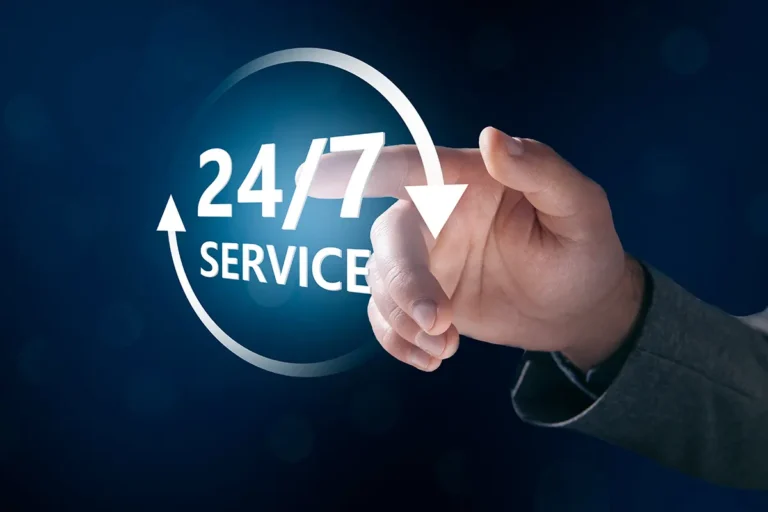 Illustration eines 24/7-Service