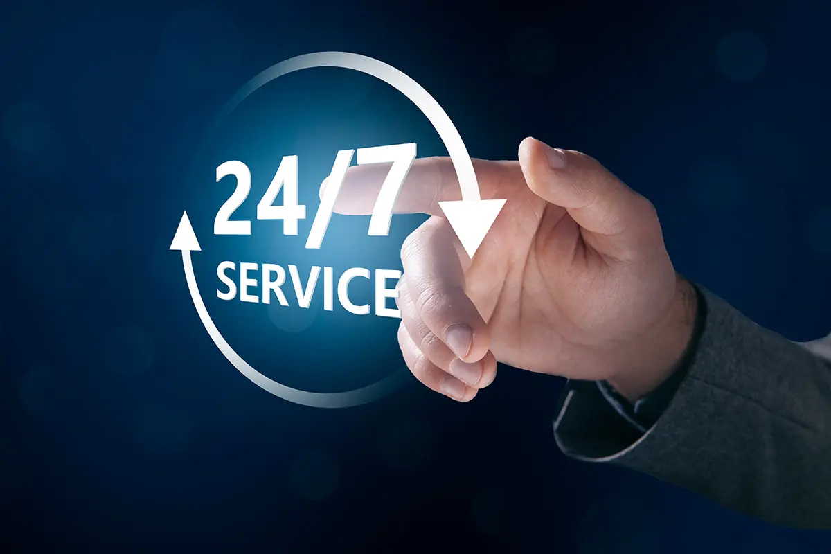 Illustration eines 24/7-Service